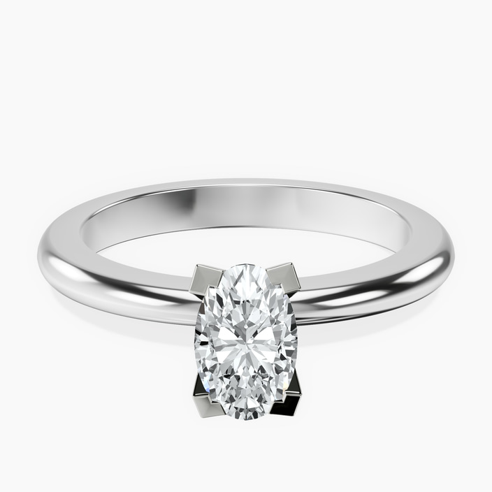 10kt White Gold Cordelia Knife Edge Solitaire Lab Diamond Ring front image