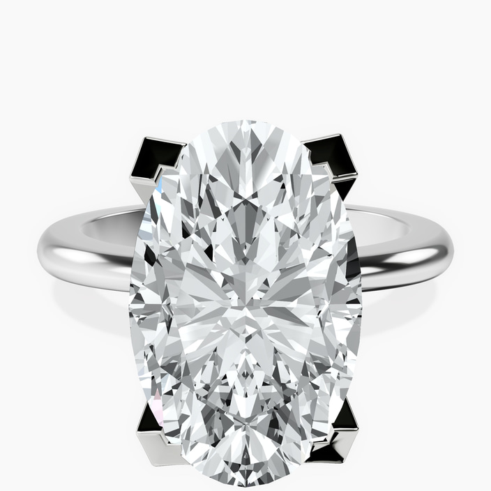 10kt White Gold Cordelia Knife Edge Solitaire Lab Diamond Ring front image