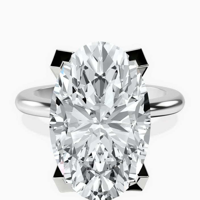 10kt White Gold Cordelia Knife Edge Solitaire Lab Diamond Ring front image