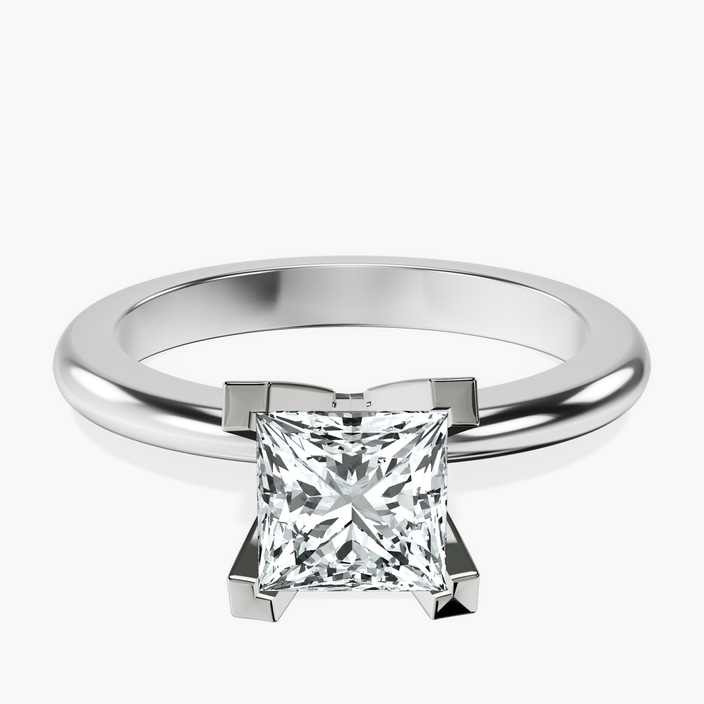 10kt White Gold Cordelia Knife Edge Solitaire Lab Diamond Ring front image