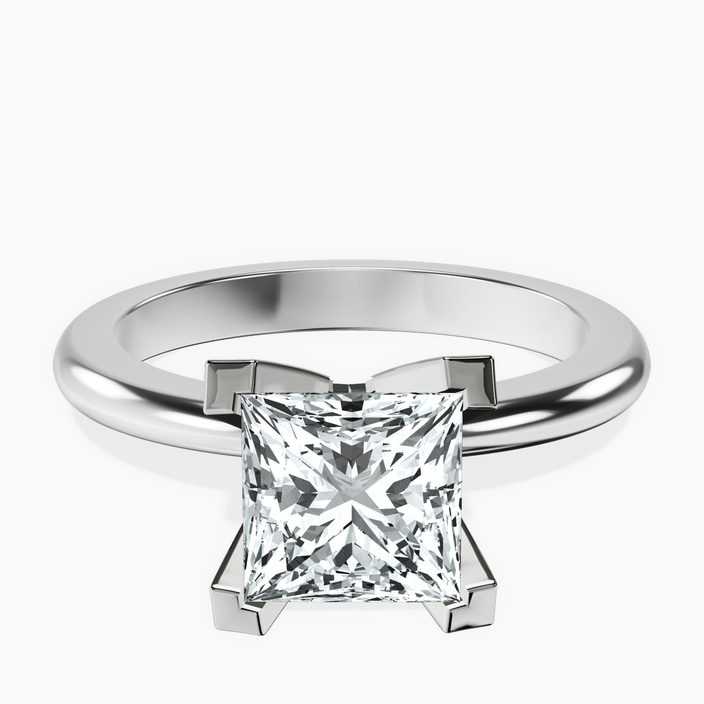 9ct White Gold Cordelia Knife Edge Solitaire Lab Diamond Ring front image