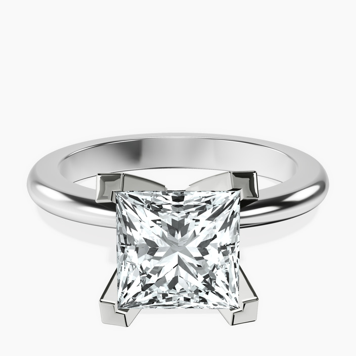 10kt White Gold Cordelia Knife Edge Solitaire Lab Diamond Ring front image
