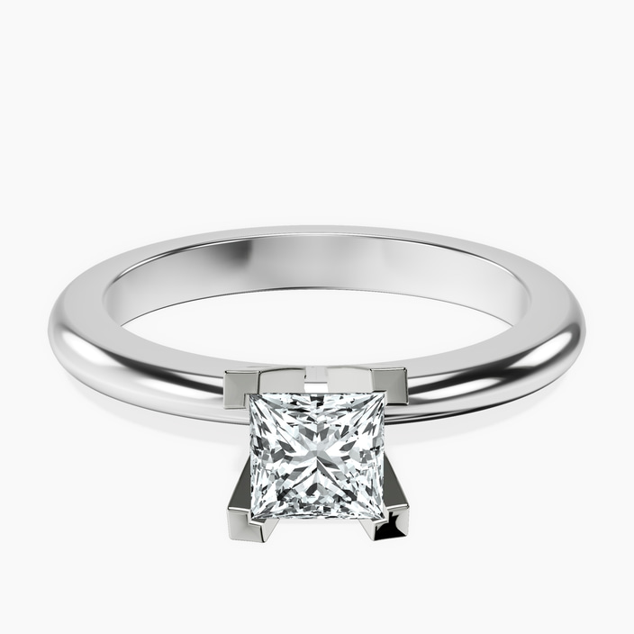 10kt White Gold Cordelia Knife Edge Solitaire Lab Diamond Ring front image