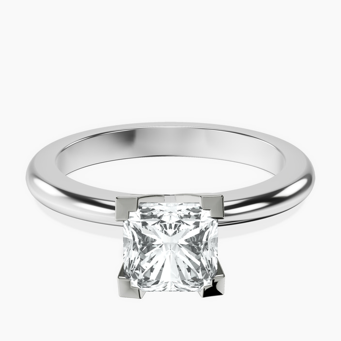 10kt White Gold Cordelia Knife Edge Solitaire Lab Diamond Ring front image