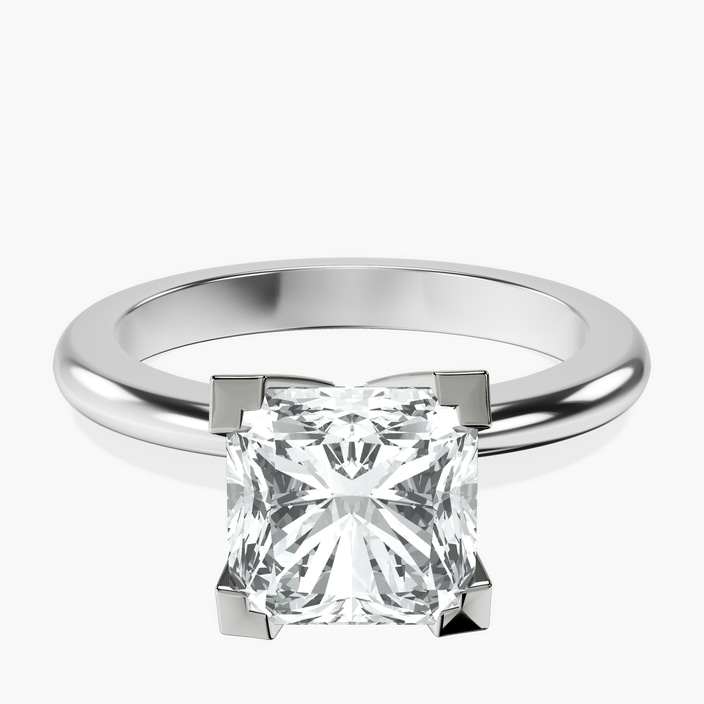 10kt White Gold Cordelia Knife Edge Solitaire Lab Diamond Ring front image