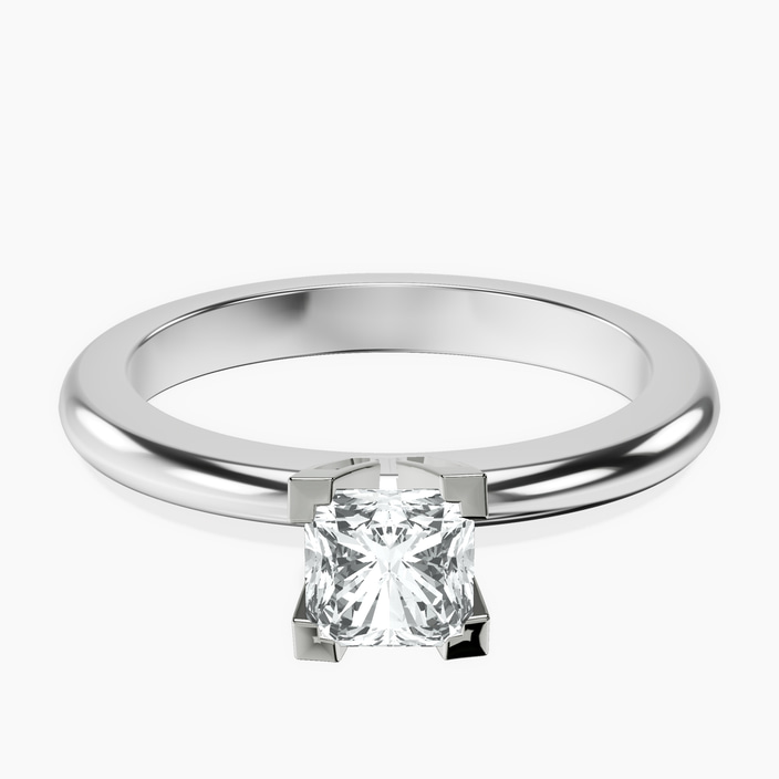 10kt White Gold Cordelia Knife Edge Solitaire Lab Diamond Ring front image
