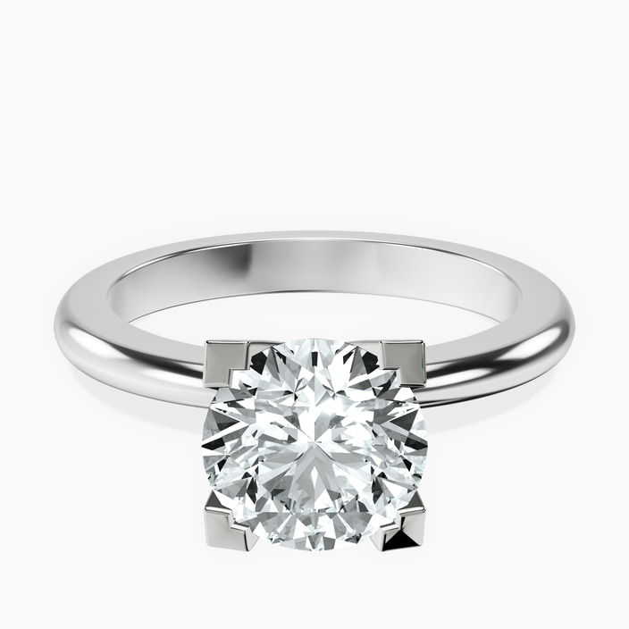 9ct White Gold Cordelia Knife Edge Solitaire Lab Diamond Ring front image