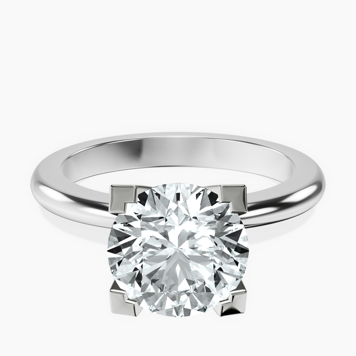 10kt White Gold Cordelia Knife Edge Solitaire Lab Diamond Ring front image