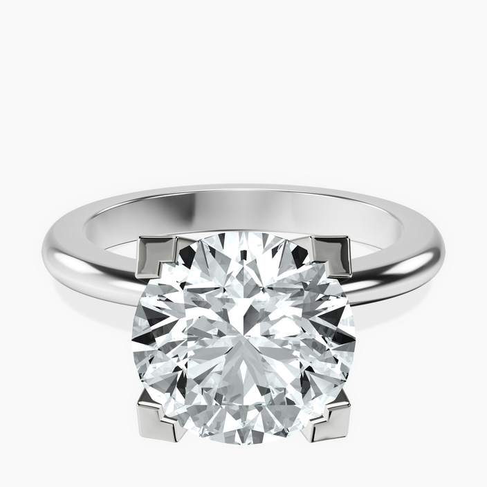 10kt White Gold Cordelia Knife Edge Solitaire Lab Diamond Ring front image