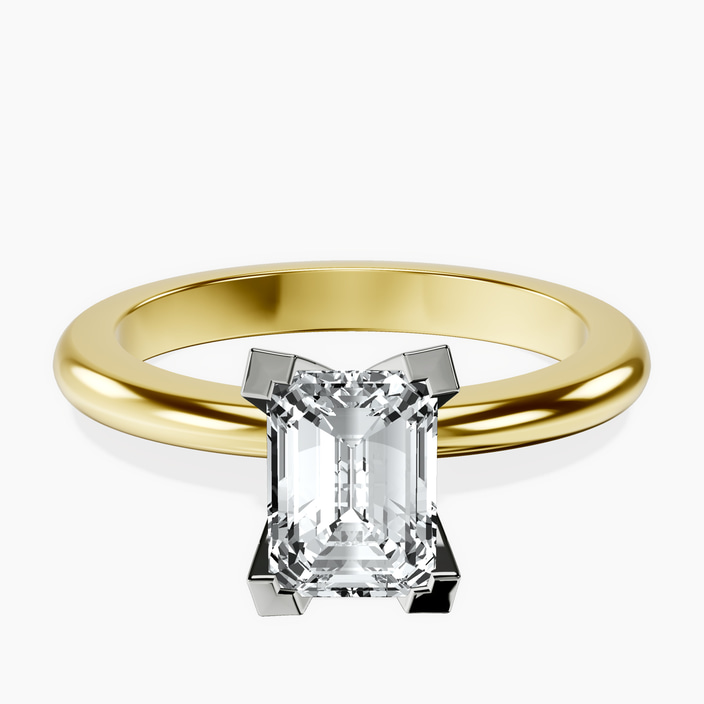 10kt Yellow Gold Cordelia Knife Edge Solitaire Lab Diamond Ring front image