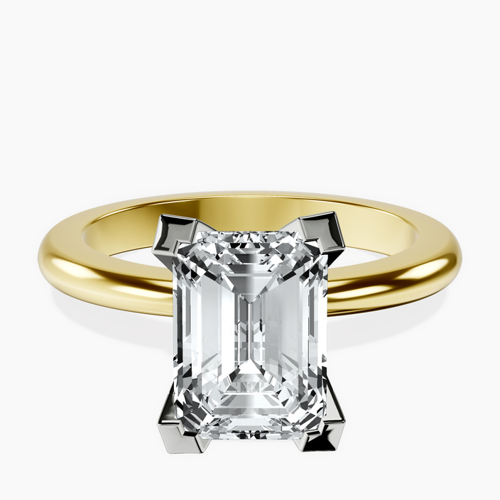 10kt Yellow Gold Cordelia Knife Edge Solitaire Lab Diamond Ring front image
