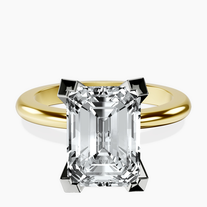 10kt Yellow Gold Cordelia Knife Edge Solitaire Lab Diamond Ring front image