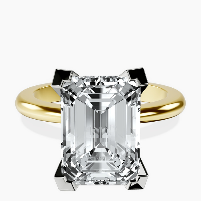 10kt Yellow Gold Cordelia Knife Edge Solitaire Lab Diamond Ring front image