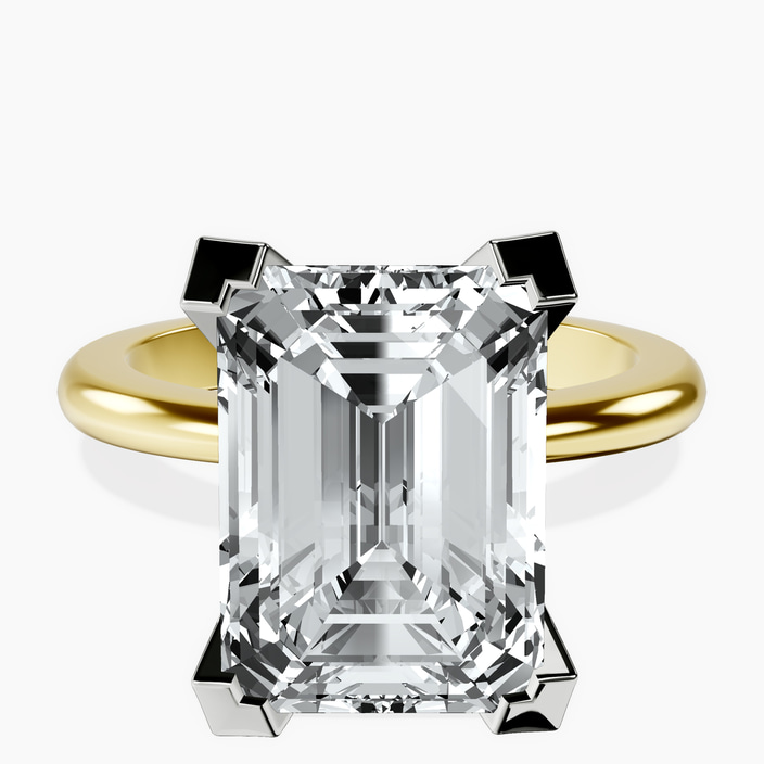 14kt Yellow Gold Cordelia Knife Edge Solitaire Lab Diamond Ring front image