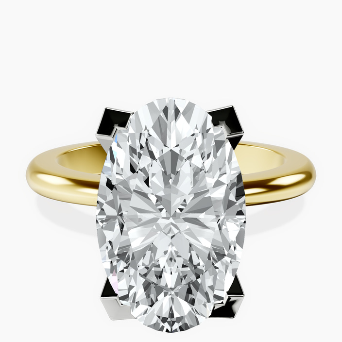 10kt Yellow Gold Cordelia Knife Edge Solitaire Lab Diamond Ring front image