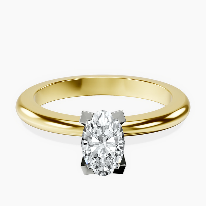 14kt Yellow Gold Cordelia Knife Edge Solitaire Lab Diamond Ring front image