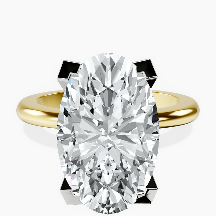 18kt Yellow Gold Cordelia Knife Edge Solitaire Lab Diamond Ring front image
