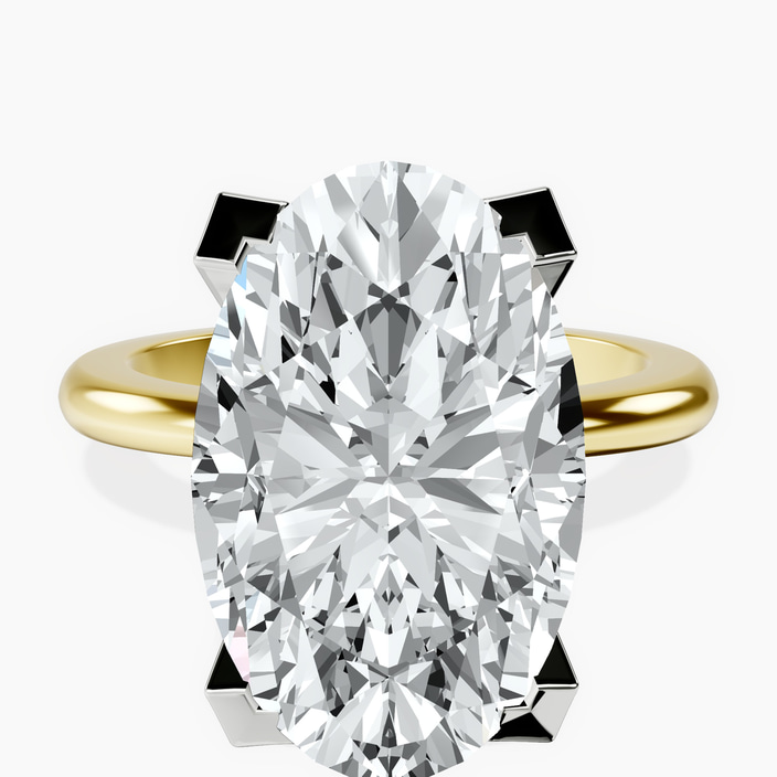 18kt Yellow Gold Cordelia Knife Edge Solitaire Lab Diamond Ring front image