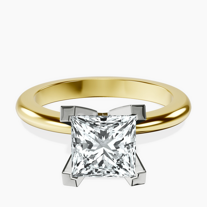 9ct Yellow Gold Cordelia Knife Edge Solitaire Lab Diamond Ring front image