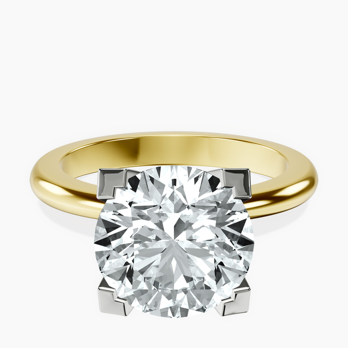 10kt Yellow Gold Cordelia Knife Edge Solitaire Lab Diamond Ring front image