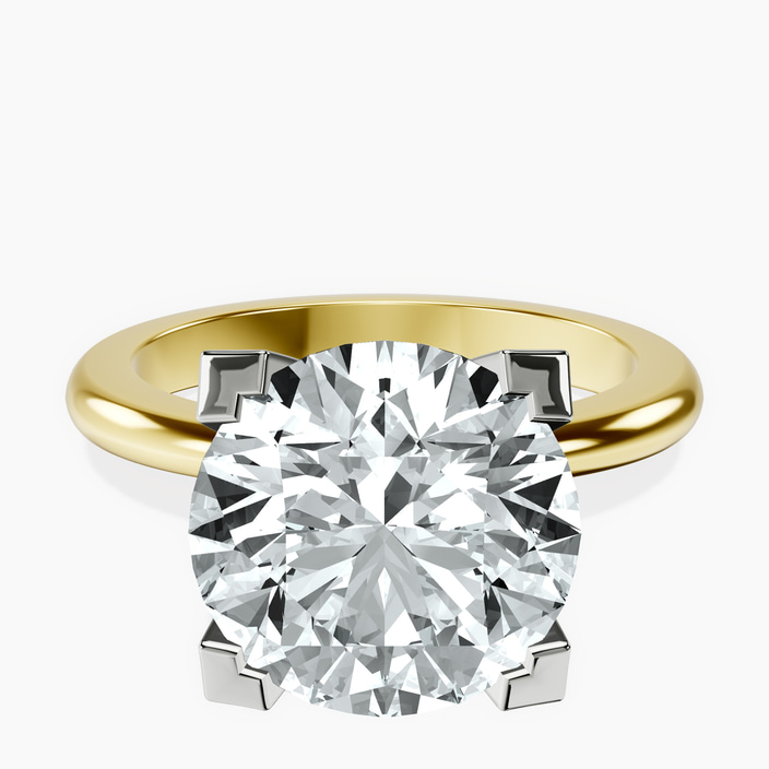 10kt Yellow Gold Cordelia Knife Edge Solitaire Lab Diamond Ring front image