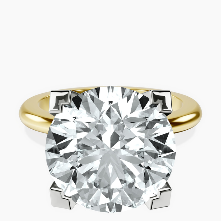 10kt Yellow Gold Cordelia Knife Edge Solitaire Lab Diamond Ring front image