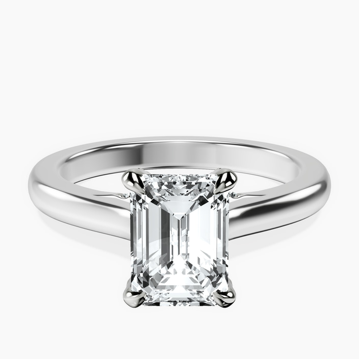10kt White Gold Agnes Criss cross Prong Solitaire 2mm Lab Diamond Ring front image