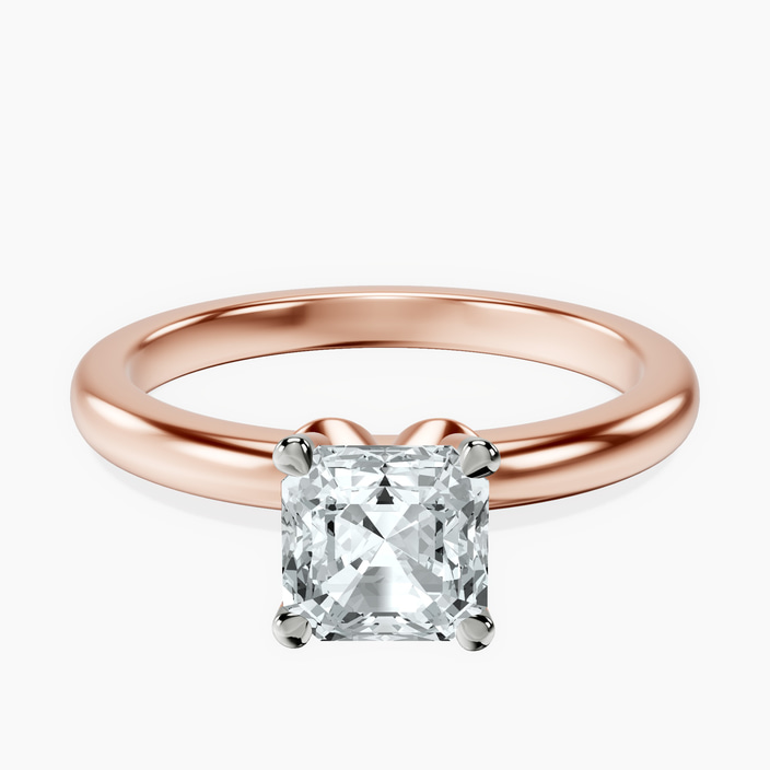 14kt Rose Gold Matilda Leaf Petal Solitaire Lab Diamond Ring front image