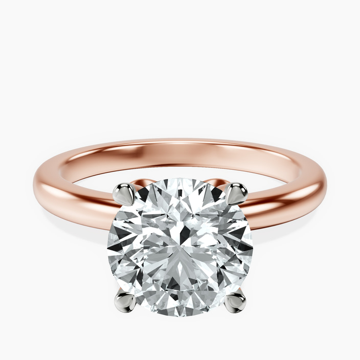 18kt Rose Gold Matilda Leaf Petal Solitaire Lab Diamond Ring front image