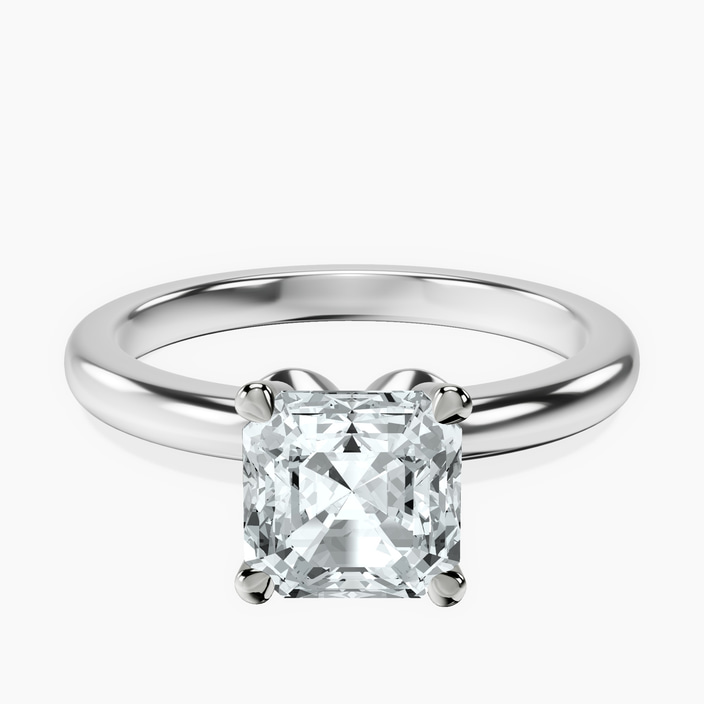 9ct White Gold Matilda Leaf Petal Solitaire Lab Diamond Ring front image