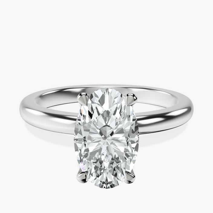 9ct White Gold Matilda Leaf Petal Solitaire Lab Diamond Ring front image