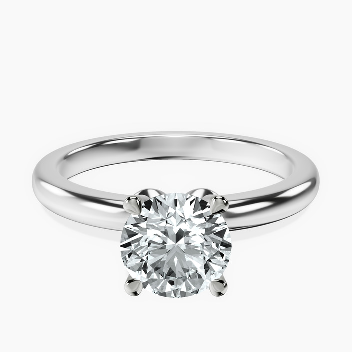 18kt White Gold Matilda Leaf Petal Solitaire Lab Diamond Ring front image