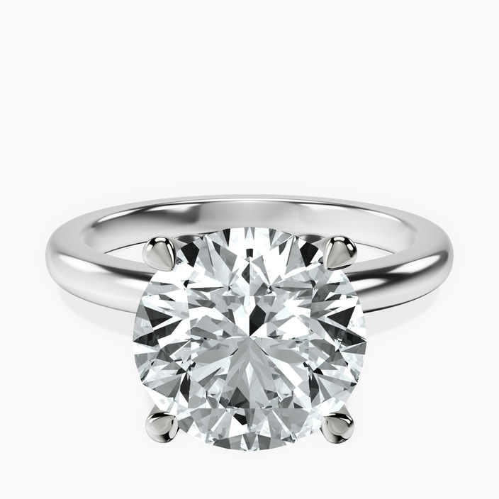 10kt White Gold Matilda Leaf Petal Solitaire Lab Diamond Ring front image