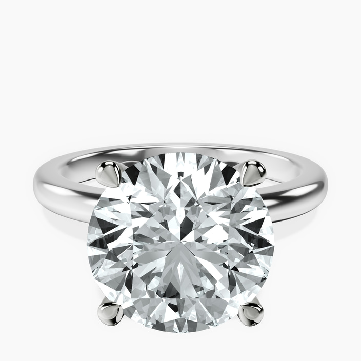 10kt White Gold Matilda Leaf Petal Solitaire Lab Diamond Ring front image