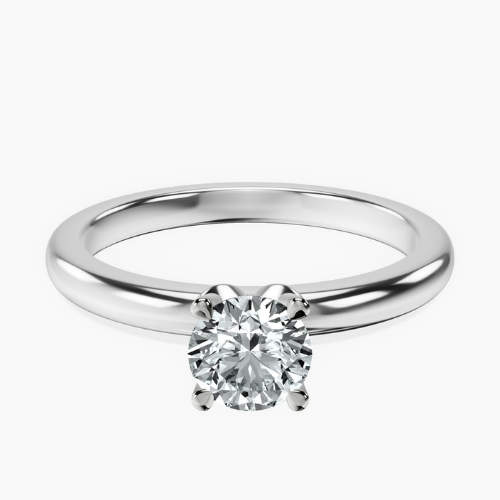 10kt White Gold Matilda Leaf Petal Solitaire Lab Diamond Ring front image