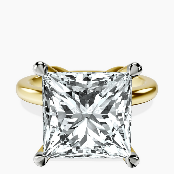 10kt Yellow Gold Matilda Leaf Petal Solitaire Lab Diamond Ring front image