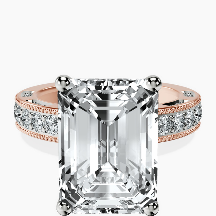 14kt Rose Gold Regalia Milgrain Lab Diamond Ring front image