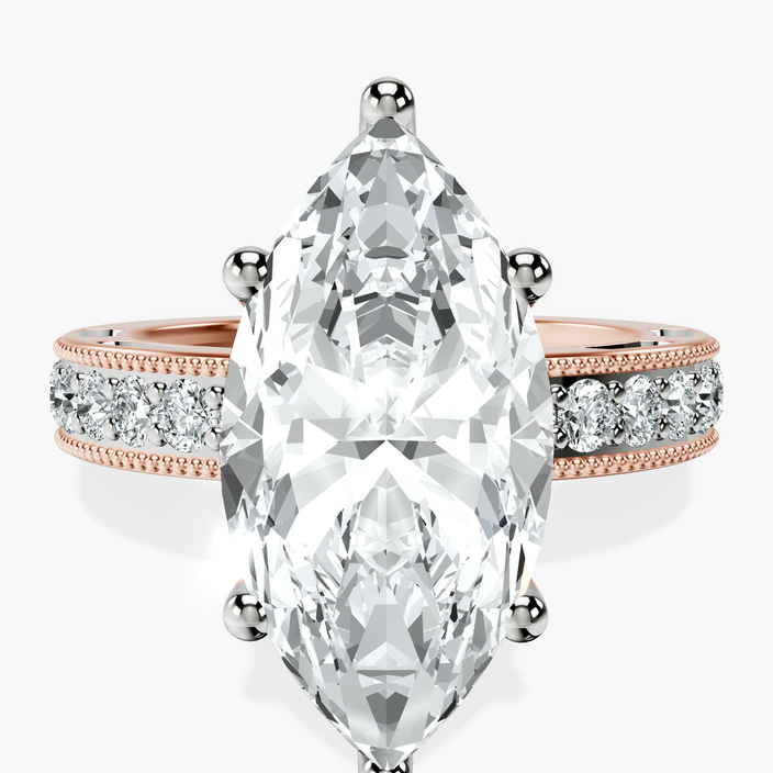 10kt Rose Gold Regalia Milgrain Lab Diamond Ring front image