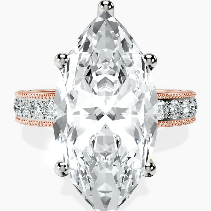 14kt Rose Gold Regalia Milgrain Lab Diamond Ring front image