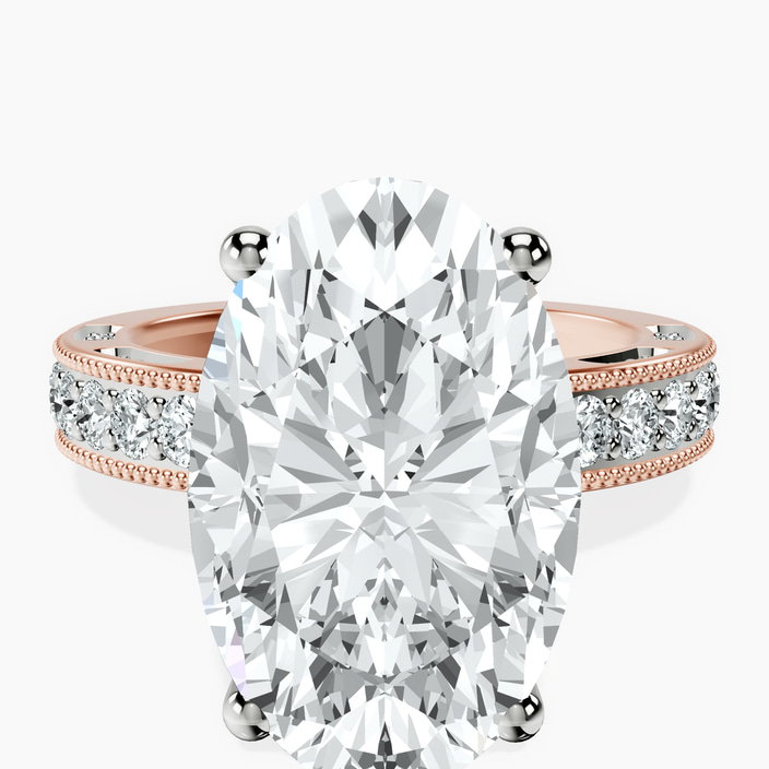 10kt Rose Gold Regalia Milgrain Lab Diamond Ring front image