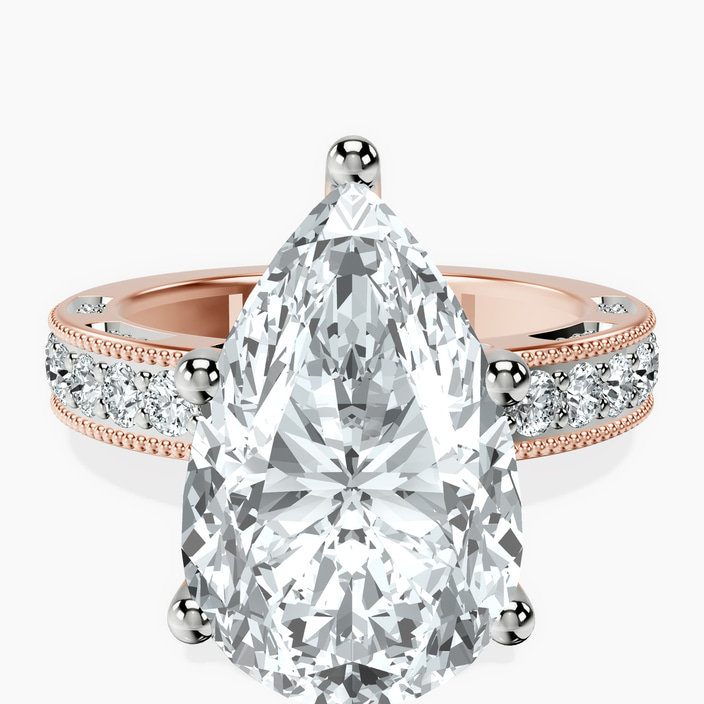 18kt Rose Gold Regalia Milgrain Lab Diamond Ring front image