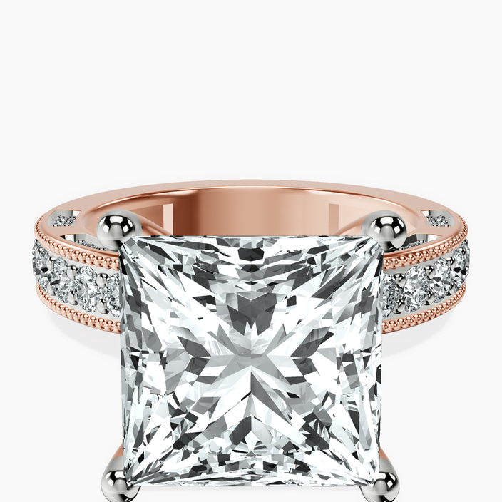 10kt Rose Gold Regalia Milgrain Lab Diamond Ring front image