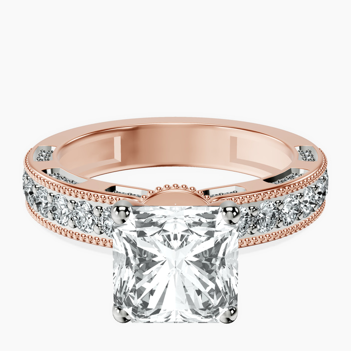 10kt Rose Gold Regalia Milgrain Lab Diamond Ring front image