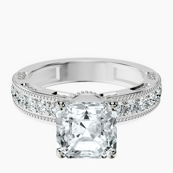 Platinum Regalia Milgrain Lab Diamond Ring front image