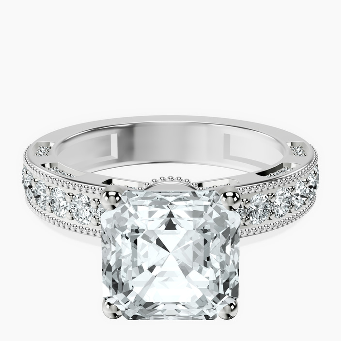 Platinum Regalia Milgrain Lab Diamond Ring front image