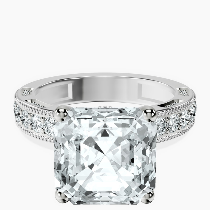 Platinum Regalia Milgrain Lab Diamond Ring front image