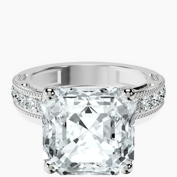 Platinum Regalia Milgrain Lab Diamond Ring front image