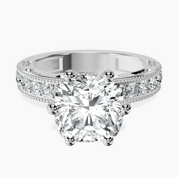 Platinum Regalia Milgrain Lab Diamond Ring front image