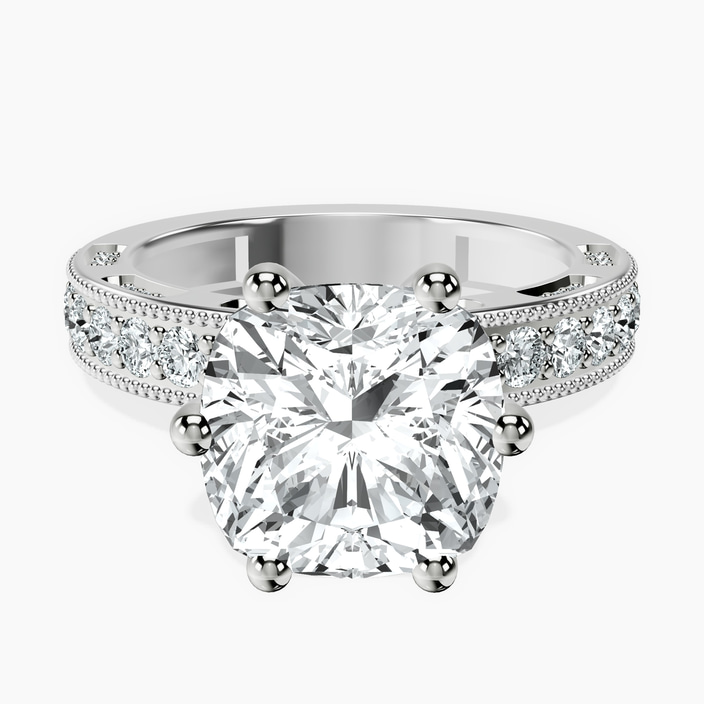 Platinum Regalia Milgrain Lab Diamond Ring front image