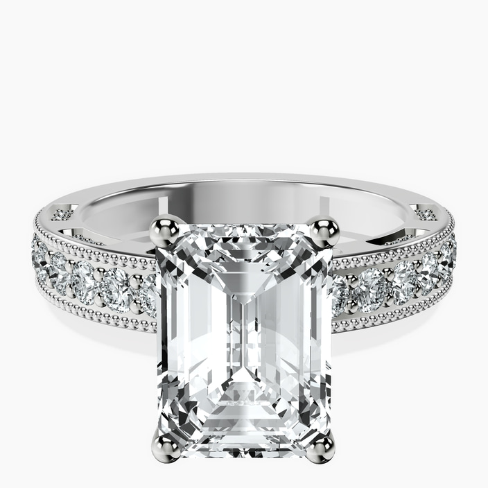 Platinum Regalia Milgrain Lab Diamond Ring front image
